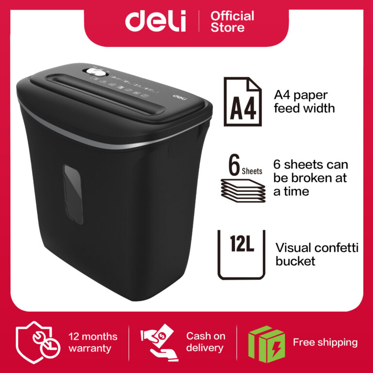 Deli Paper Shredder A4 220mm 6 Sheets