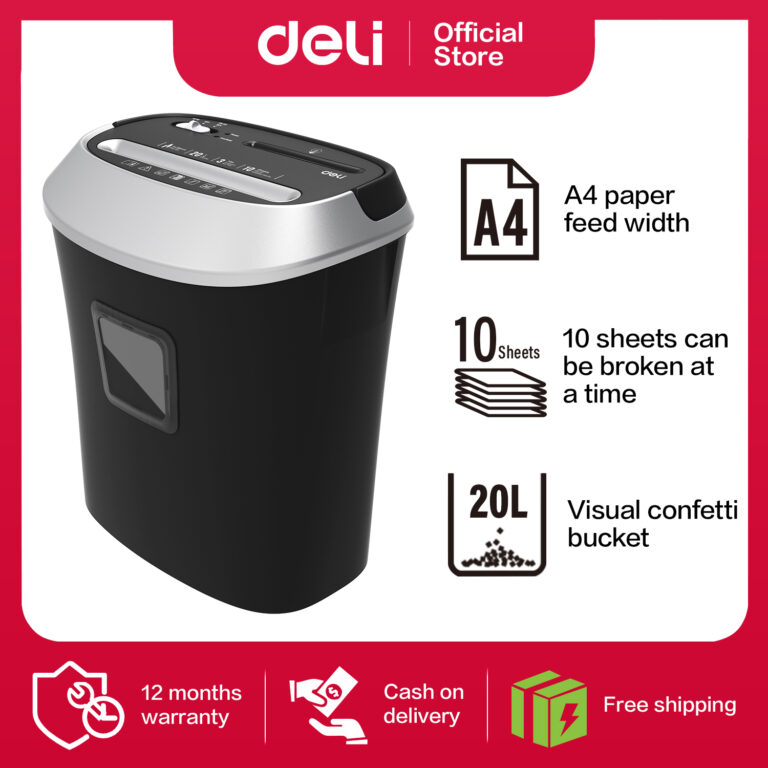 Deli Paper Shredder A4 220mm 10 Sheets