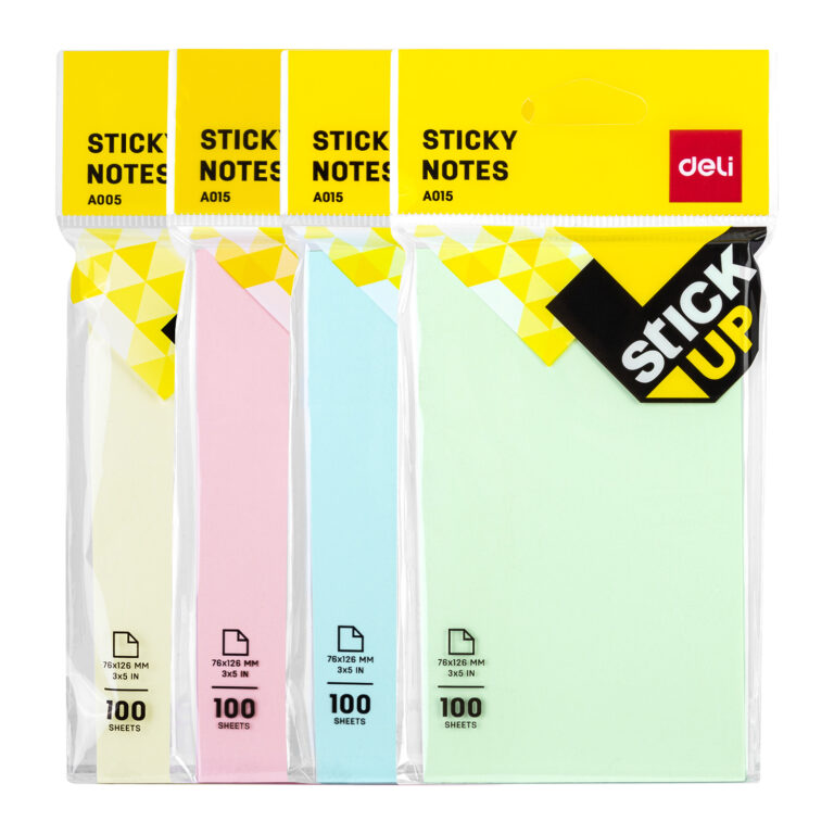 Deli Sticky Note Yw Hang/Type 3×5 100 Sheets (1×12)