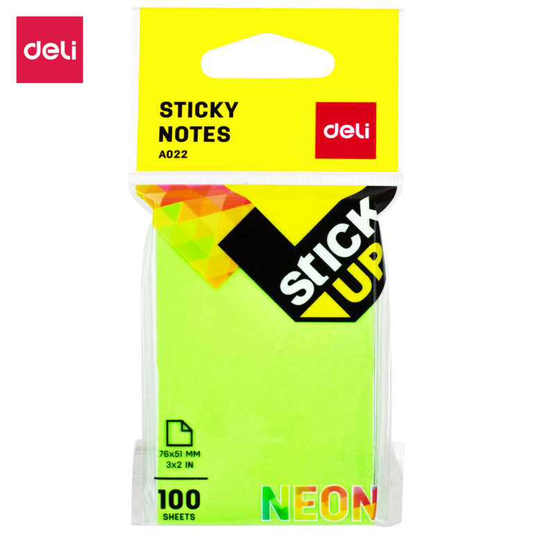 Deli Sticky Notes 4Clr 76x51mm (1×100 Sh) (1×12)