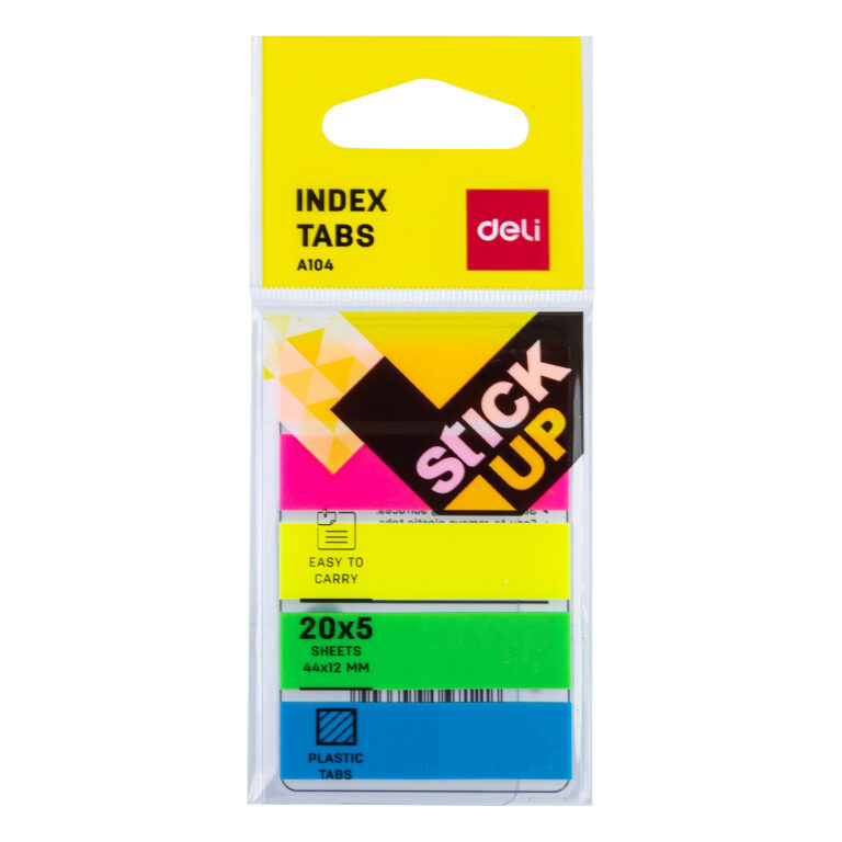 Deli Index Tab 45x12mm (Asst) (1×24)