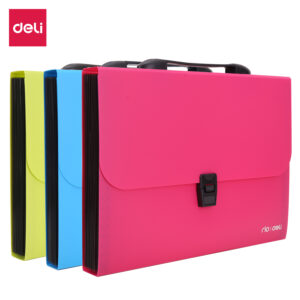 Deli A4 Expanding File 13 Pockets W/Handle Ast.