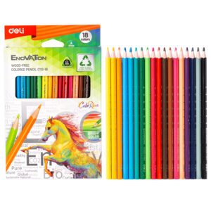 Deli Enovation Wood Free Color Pencil 18 Colors