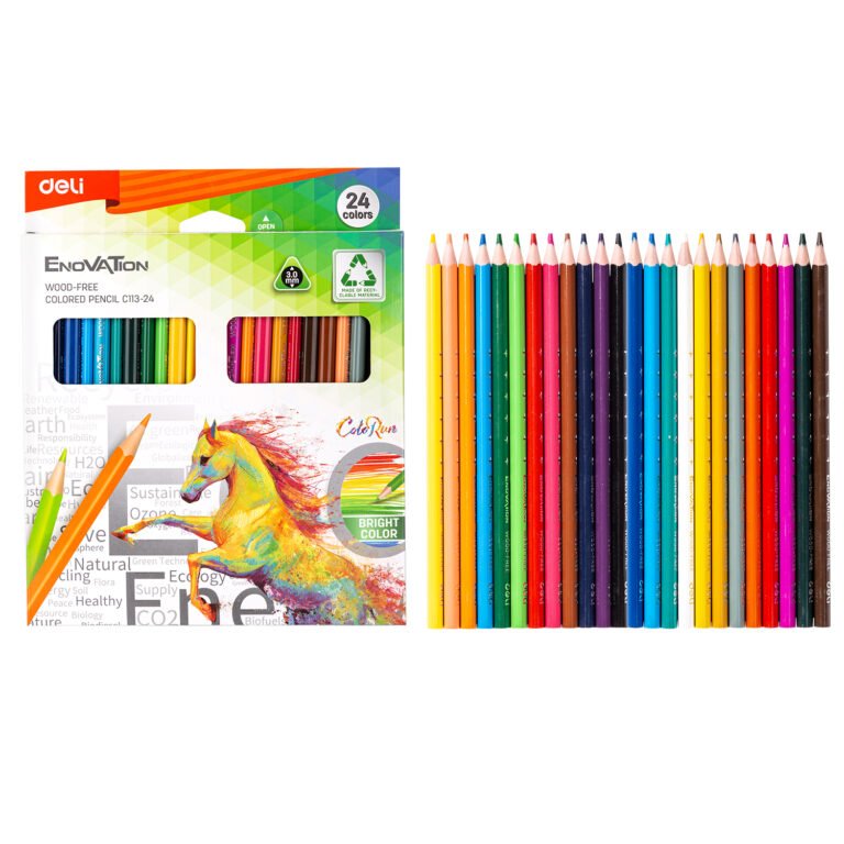 Deli Enovation Wood Free Color Pencil 24 Colors | EC113-24