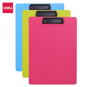 Deli A4 Single Sided Clipboard Pre/clip (BL, GN, PK)