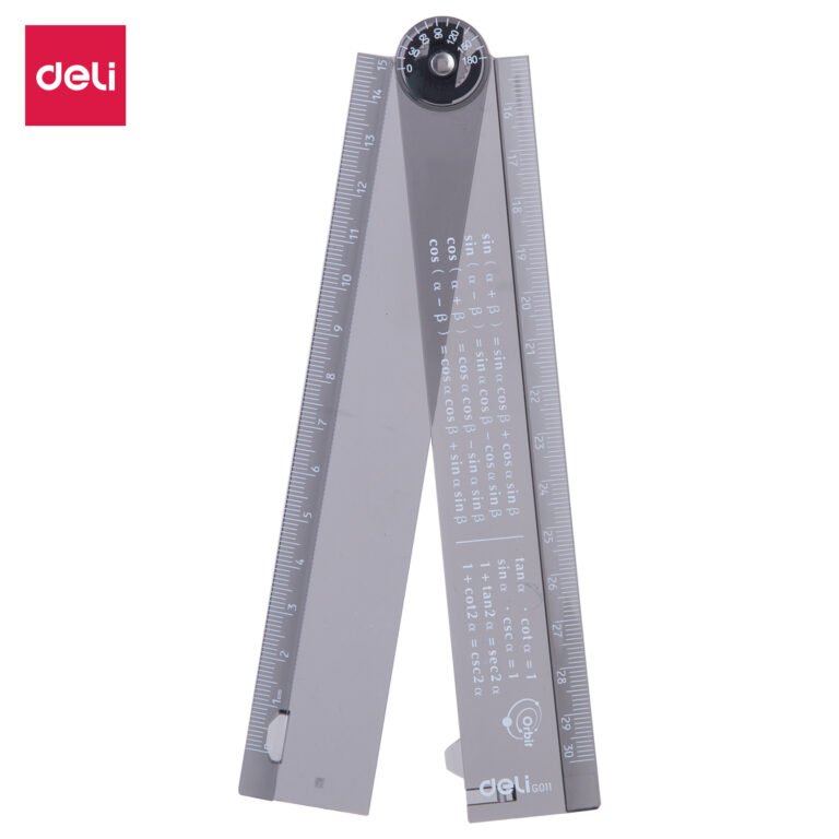 Deli Folding Ruler, 15 cm Folded / 30 cm Open, with Protractor