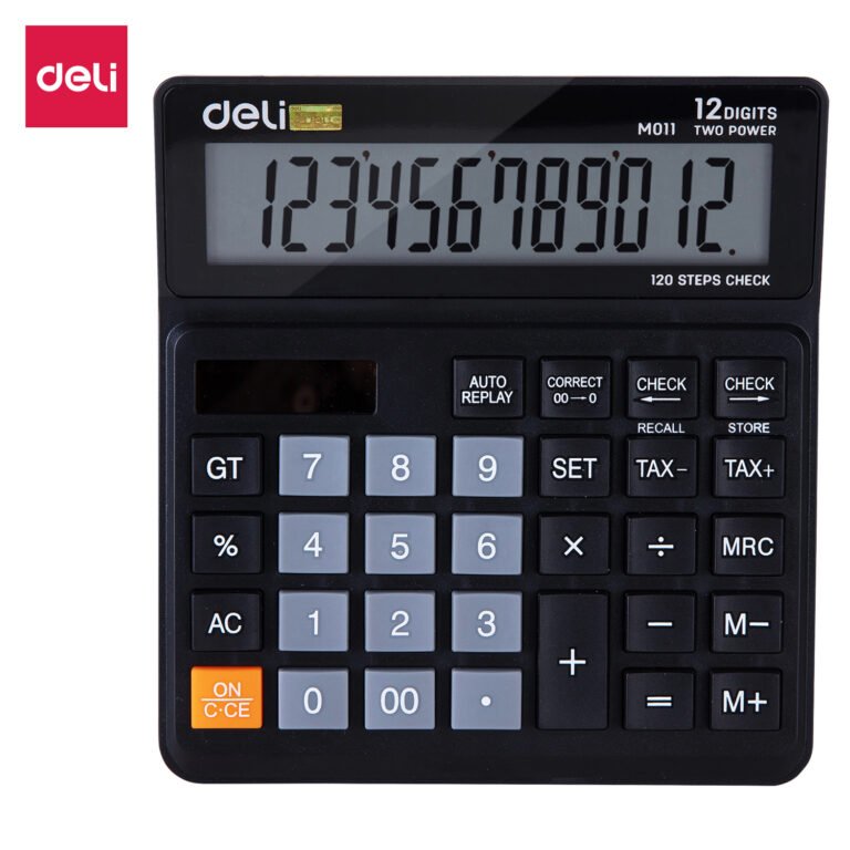 Deli Calculator Plastic 120 Steps 12 Digits