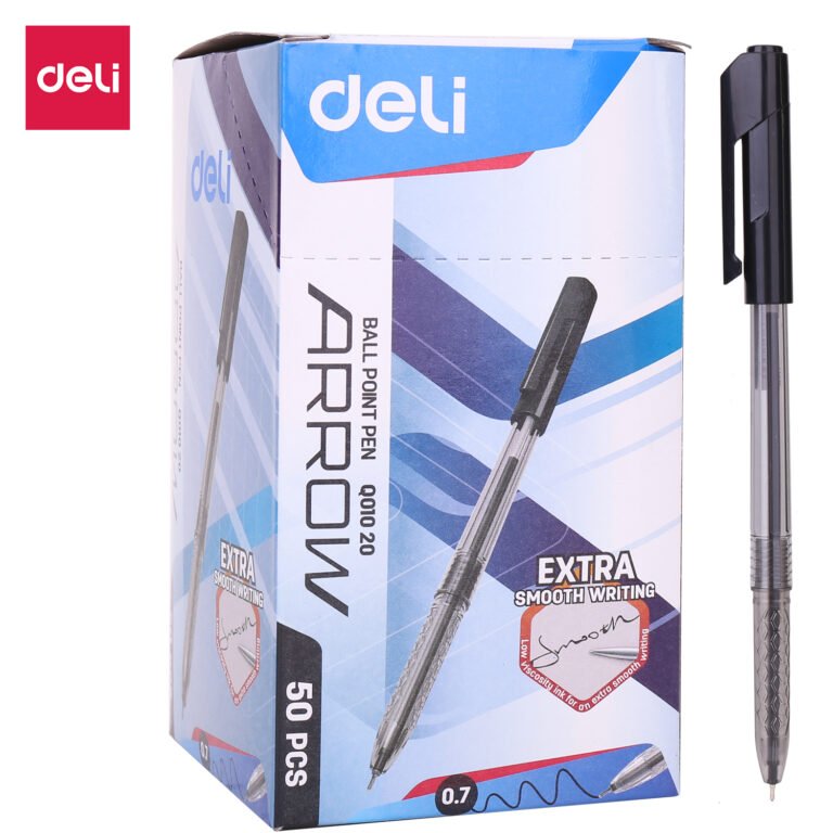 Deli Smooth Ball Point Pen 0.7mm BK (1×50)