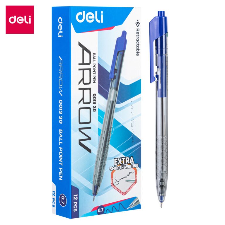 Deli EQ01330 Ballpoint Pens, 0.7 mm, Blue, Pack of 12