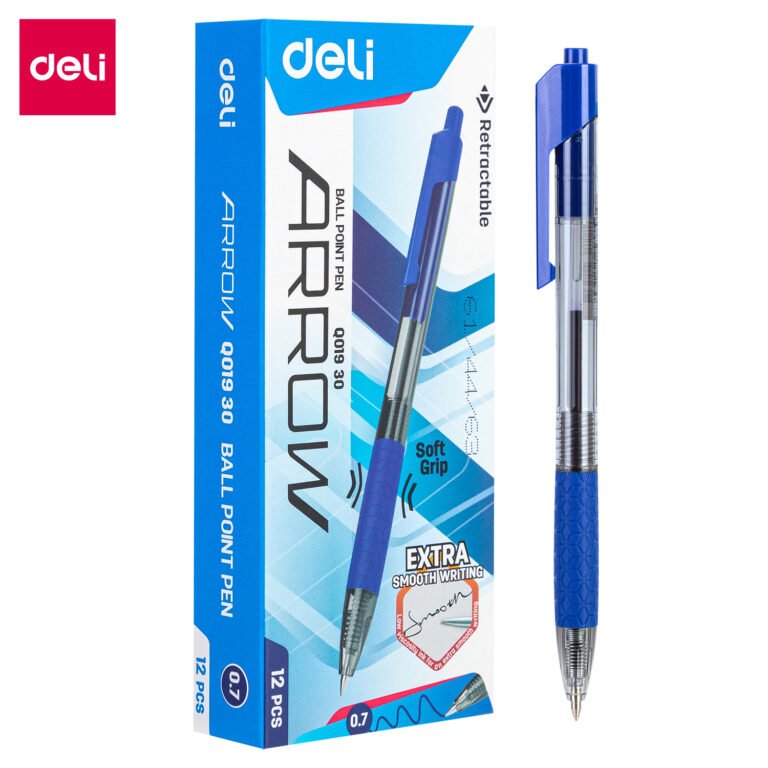 Deli EQ01930 Ballpoint Pens, 0.7 mm, Blue, Pack of 12