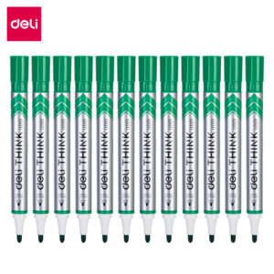 Deli Dry Erase Marker Bullet Thin Green (1×12)
