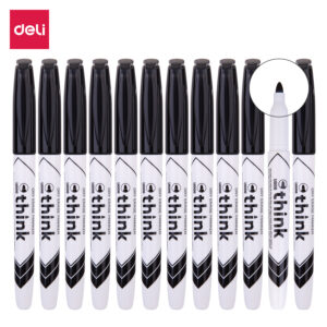 Deli Dry Erase Marker Bullet Pen Type BK (1×12)