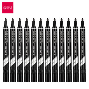 Permanent Marker Bullet Black (1×12) Deli