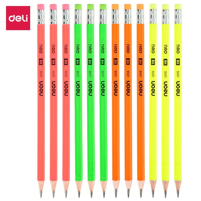 Deli HB Graphite Pencil Neon Color W/eraser | EU51600
