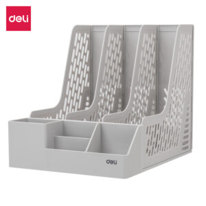 Deli Magazine Rack 3pcs Attached W/organiser (Grey)