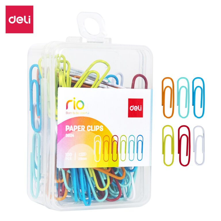 Deli E0024 Coloured Paper Clips, 29 mm, Pack of 100