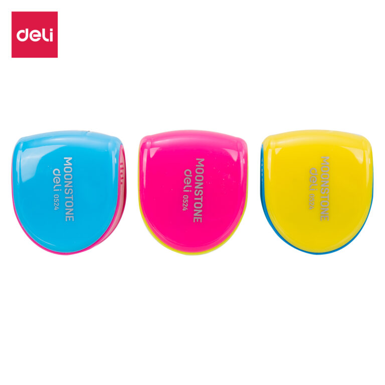 Deli E0524 COMIKO Single-Hole Pencil Sharpener with Canister, Assorted