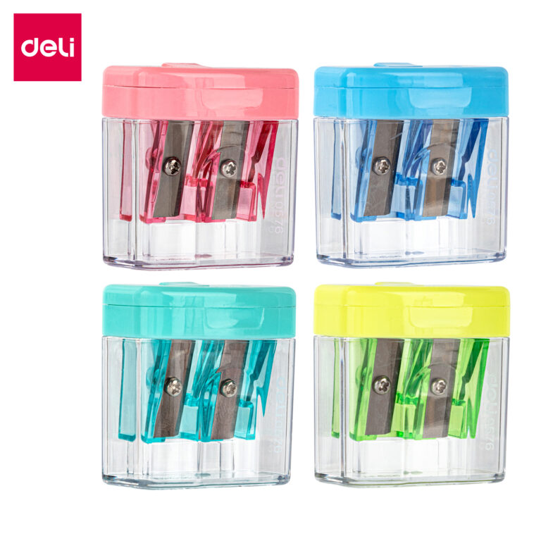 Deli 2-Hole Pencil Sharpener, with Hole Cover