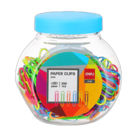 Deli Color Paper Clip 29mm (Asst) (200/tube)
