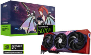MSI GeForce RTX 5070 Ti MLG Edition OC Graphics Card, 16GB GDDR7 256-Bit Memory, 2572 MHz Boost Clock, 28 Gbps Memory Speed, 8960 CUDA Cores, PCI Express Gen 5 | 912-V531-601