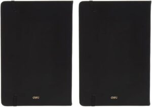 Deli Leather Cover Notebook A5 80 Sheets 70gsm