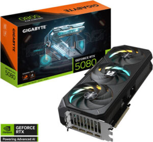 GIGABYTE GeForce RTX 5080 GAMING 16GB Graphics Card, GDDR7 256-Bit Memory, 2617 MHz Core Clock, 30 Gbps Memory Clock, 10752 CUDA Cores, PCI-Express 5.0 | GV-N5080GAMING-16GD
