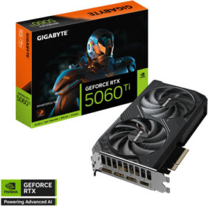 GIGABYTE GeForce RTX 5060 Ti WINDFORCE Graphics Card, 16GB GDDR7 128-Bit Memory, 2572 MHz Core Clocks, 28 Gbps Memory Clock, PCI-Express 5.0, Black | GV-N506TWF2-16GD