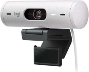 Logitech Brio 500 Full HD 1080p Webcam, Auto Light Correction, Show Mode, Dual Noise Reduction Mics, Webcam Privacy Cover, Works with MS Teams, Google Meet, Zoom, USB-C Cable, Off-White | 960-001428