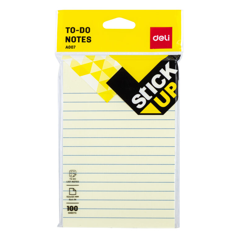 Deli Lined Sticky Note Yw 6×4 (1×100) (1×6) | EA00752