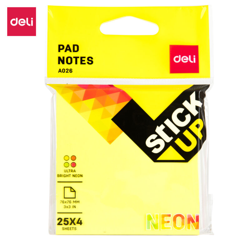 Deli Sticky Notes 4 Clr 76x76mm 1×100 Sh (1×12)