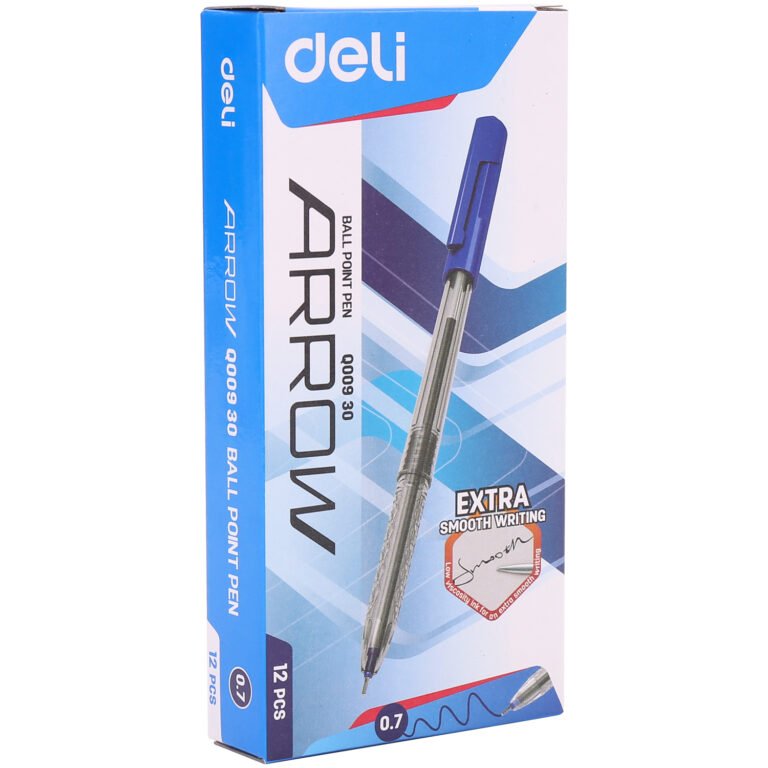 Deli EQ00930 Ballpoint Pens, 0.7 mm, Blue, Pack of 12