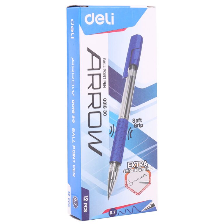 Deli EQ01630 Ballpoint Pens, 0.7 mm, Blue, Pack of 12