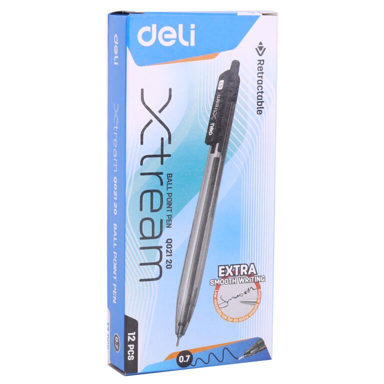 Deli Retractable Smooth Ball Point Pen 0.7mm (BK)