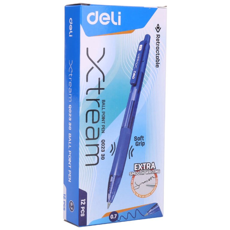 Deli EQ02330 Ballpoint Pens, 0.7 mm, Blue, Pack of 12