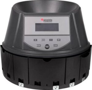 Cassida CoinMaster Multifunctional Coin Processing Machine, 350 Coins/Min Counting Speed, Up to 2500 Hopper Capacity, AED Currency Range, LCD Display, 3 Digits for Batch