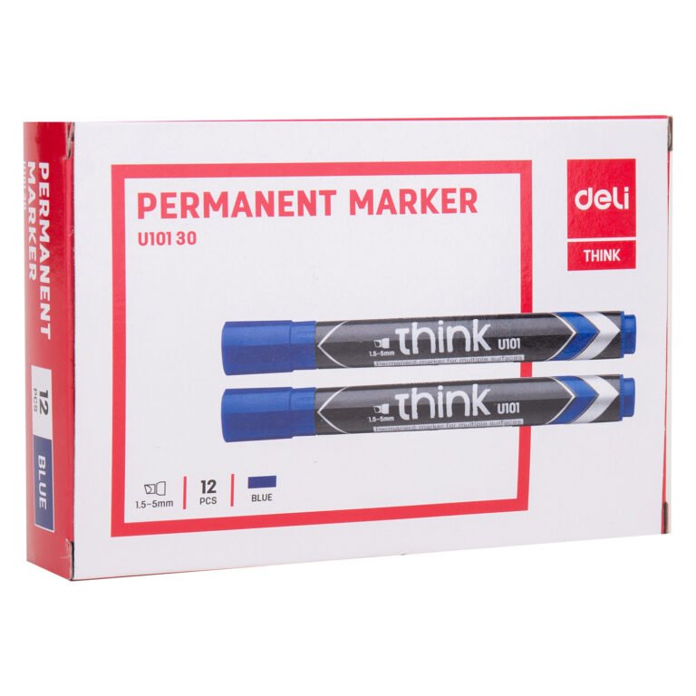 Deli EU00130 Whiteboard Markers, Bullet, 2.0 mm, Blue, Pack of 12