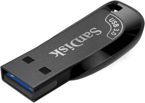SanDisk Ultra Shift 128GB USB-A Flash Drive, USB 3.2 Gen 1 Interface, 100MB/s Read Speed, Portable, Sleek & Simple, Password Protection, Black | SDCZ410-128G-G46