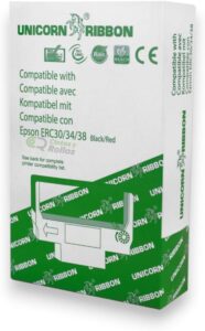 Unicorn ERC-30 / ERC-34 / ERC-38 Compatible Printer Ribbon Cartridge Black & Red | Replacement Ribbon for Epson POS Receipt Printers