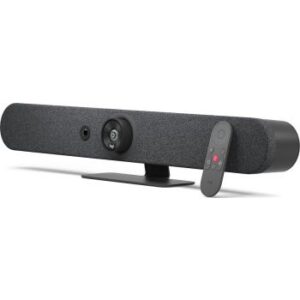 Logitech Rally Bar Mini All-in-One Webcam, Video Bar for Medium Rooms, Up to 4k Display Resolution, PTZ Camera, AI Viewfinder, Zoom/Tilt/Pan, Graphite | 960-001340 / 960-001339