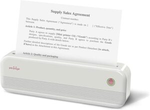 PERIPAGE P40 A4 THERMAL PORTABLE PRINTER 203DPI, WHITE