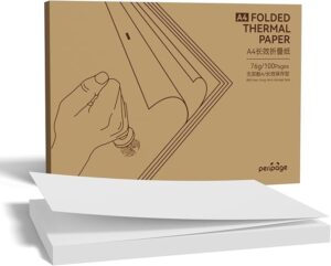 PeriPage 100 Pages Folded A4 Thermal Printer Paper for Long-lasting, 8.5 x 11 Inch US Letter for A40 Portable Printer