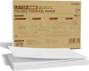 PeriPage 200 Pcs Folded US Letter Thermal Printer Paper for Quick-dry, 8.5 X 11 Inch for A40 Portable Printer