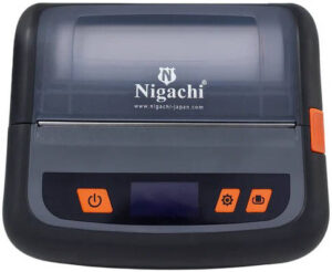 Nigachi NC-MTP500 Mobile Thermal Receipt Printer, 203 DPI Resolution, 90mm/s Print Speed, ESC/POS Emulation, USB + Bluetooth Interface, 2550mAh Battery, Black | NC-MTP500