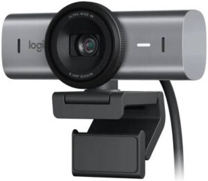 Logitech MX Brio 705 Business Webcam, 4K Video Quality, Right Sight Auto-Framing, Show Mode, Dual Beamforming Mics, Integrated Privacy Shutter, USB-C, 1.5m Cable Length, Gray
