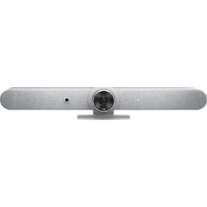 Logitech Rally Bar All In One Conference Webcam, Video Bar for Medium Rooms, 10/100/1G Ethernet, WiFi 802.11a, 128 bit AES Security, Pan/Tilt/Zoom Camera, White, UK-ME | 960-001324