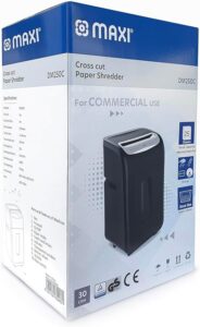 Maxi Paper Shredder 25-Sheet Cross-Cut, 30 Litres Shredder for Home and Office Heavy Duty, Shred Paper Clips, Staples and Credit Cards