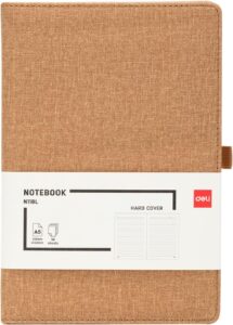 Deli Leather Cover Notebook A5 96 Sheets 80gsm