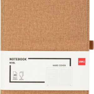 Deli Leather Cover Notebook A5 96 Sheets 80gsm