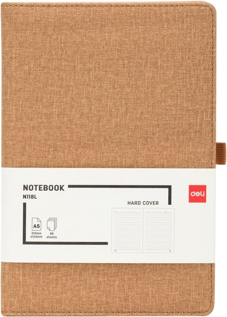 Deli Leather Cover Notebook A5 96 Sheets 80gsm
