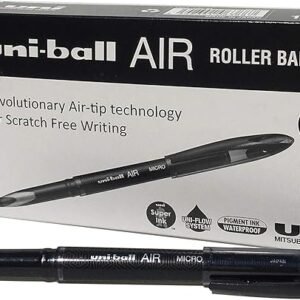 Uni-ball Air Micro UBA-188M 0.5 mm Rollerball Pen, Black, Pack of 12
